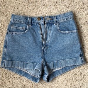 American Apparel high waisted denim shorts